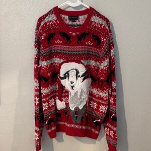 Red Christmas Goat Sweater